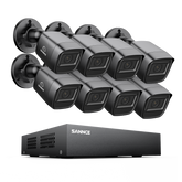 1080P 8-Channel Wired Security DVR System with 8pcs 2MP Outdoor Bullet CCTV Cameras, Smart Human / Vehicle / Motion Detection